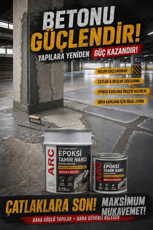 EPOKSİ MORTAR BETON TAMİR HARCI KOLON ZEMİN GÜÇLENDİRME HER TÜRLÜ YÜZEY ÇATLAK KIRIK DOLGU HARCI 5KG