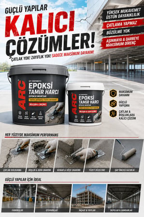EPOKSİ MORTAR BETON TAMİR HARCI KOLON ZEMİN GÜÇLENDİRME HER TÜRLÜ YÜZEY ÇATLAK KIRIK DOLGU HARCI 5KG