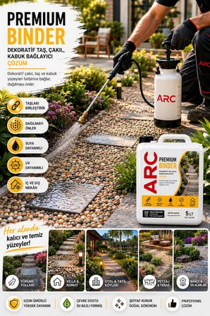 SU BAZLI SOLÜSYON PREMIUM BINDER DEKORATIF TAŞ, ÇAKIL VE KABUK BAĞLAYICI ŞEFFAF STONE GLUE 1 LT