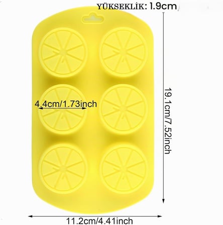SİLİKON KALIP ALTILI LİMON DİLİMİ KALIP TAŞ TOZU İTHAL EPOKSİ REÇİNE SİLİKON KALIP HB040-0200