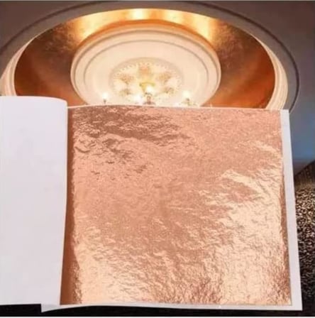 YAPRAK VARAK SANATSAL BÜYÜK BOY FOLYO EPOKSİ REÇİNE NAİL ART 16 ADET 14X14 CM BAKIR RENK GOLD ROSE