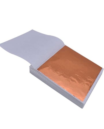 YAPRAK VARAK SANATSAL BÜYÜK BOY FOLYO EPOKSİ REÇİNE NAİL ART 16 ADET 14X14 CM BAKIR RENK GOLD ROSE