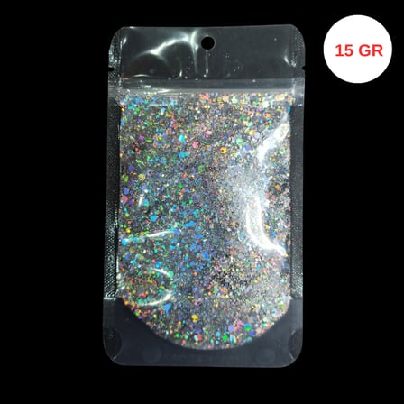 CHUNKY GLİTTER LEX 3 EPOKSİ REÇİNE SANATSAL EL İŞİ HOLOGRAMLI GLİTTER NAİL ART MAKYAJ 15 GR