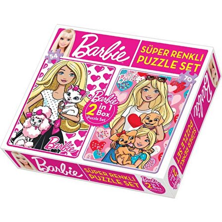 Diytoy Barbie 2 İn 1 Puzzle Seti