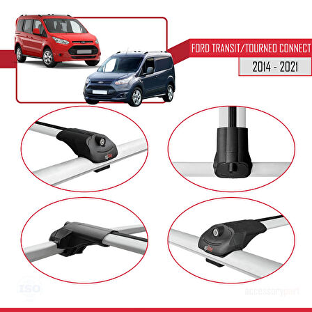Ford Transit/Tourneo Connect 2 2014-2021 Arası ile Uyumlu ACE-1 Ara Atkı Tavan Barı Gri 2 Adet