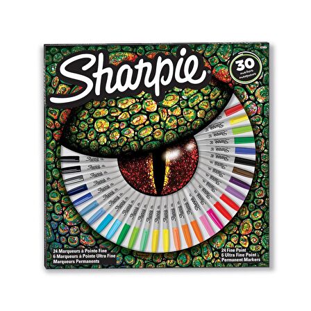 Sharpie Permanent Markör Fine 30 lu Set Kertenkele