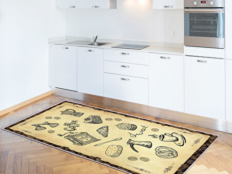 Dekoreko İnci Mutfak Halısı Saçaksız 2124