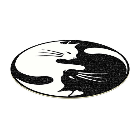 Dekoreko Figürlü Yuvarlak Özel Kesim Halı 114 Beyaz