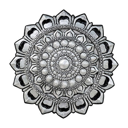 Dekoreko Figürlü Yuvarlak Özel Kesim Halı 115 Gümüş