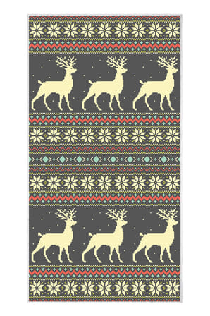 Dekoreko Inci Christmas Halı Saçaksız Chr-2