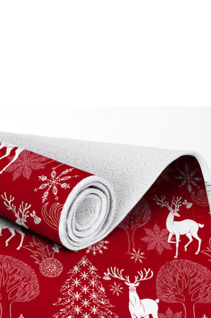Dekoreko Inci Christmas Halı Saçaksız Chr-3