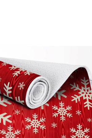 Dekoreko Inci Christmas Halı Saçaksız Chr-11