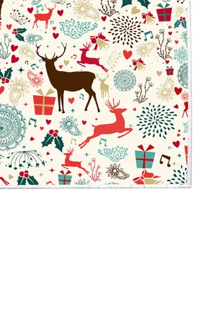 Dekoreko Inci Christmas Halı Saçaksız Chr-13