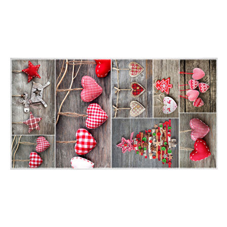 Dekoreko İnci Christmas Halı Saçaksız Chr-14