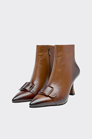 Tokalı Hakiki Deri Kadın Bot