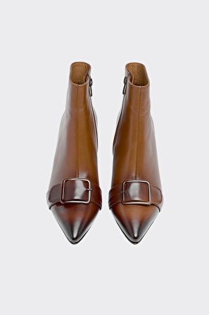 Tokalı Hakiki Deri Kadın Bot