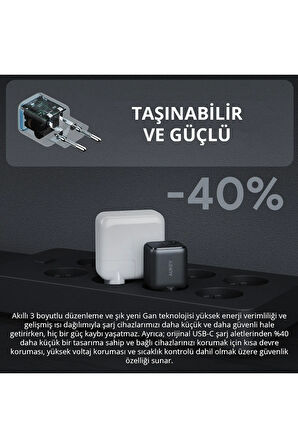 Pa-b1l-bk 30w Omnia Mini Gan Type-c Pd Şarj Adaptörü Siyah