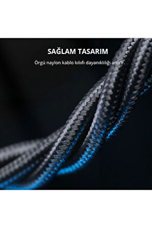 Cb-ncl1 -bk Naylon Örgülü 3a 480mbps Type-c Lightning Kablosu 1.8m