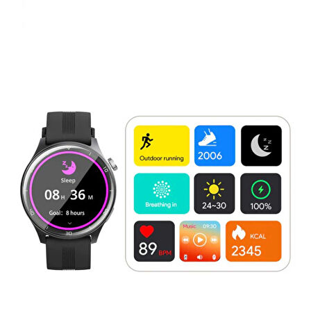 Aukey SmartWatch 2 Pro SW-2P 1.45" TFT Silikon Kordon Bluetooth Akıllı Saat