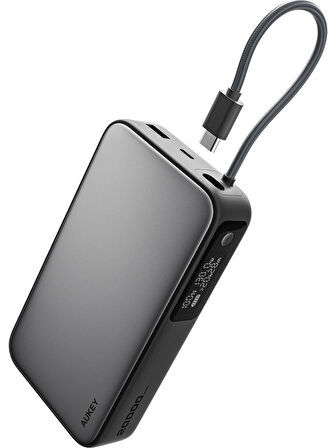 AUKEY PB-Y48-GY 100W 20000 mAh PD Dahili Type-C Kablolu Powerbank