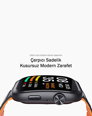 AUKEY SW-1U Akıllı Saat 1 Ultra 2,0 inc Amoled Ekran 15 gün Pil Ömrü IP67 Siyah ve Turuncu