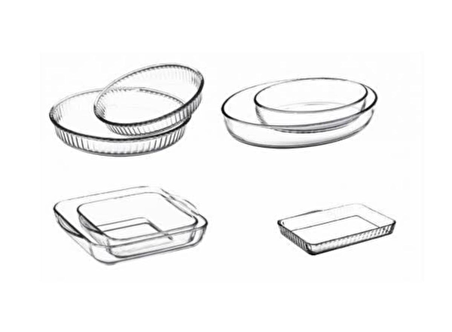 Paşabahçe borcam fırın tepsisi - 7 li borcam mutfak çeyiz seti