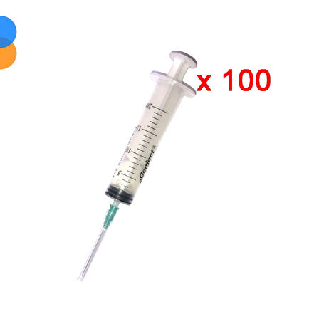Genject 20ml (Contalı) 3P Yeşil İğneli Enjektör 21Gx38mm 100'lü Kutu