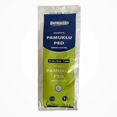 Dermateks Steril Pamuklu Ped 12cm x 24cm - 50 Adet