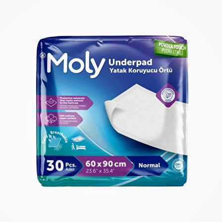 Moly Yatak Koruyucu 60cm x 90cm 30'lu Paket x 6 (180 Adet)