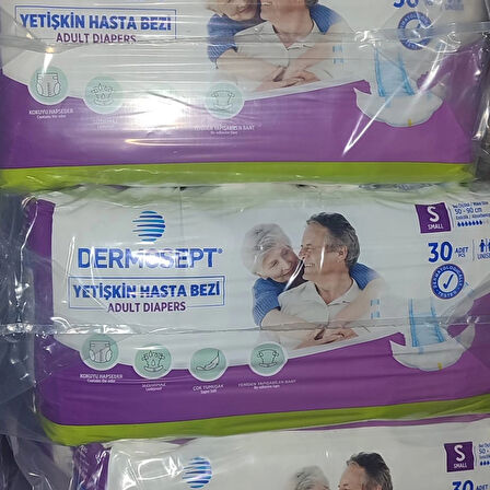 Dermosept Yetişkin Bel Bantlı Hasta Bezi (S) Small | 30'lu Paket