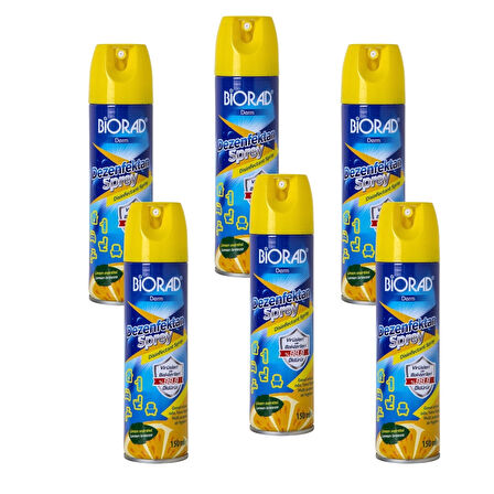 Biorad Parfümlü Dezenfektan Sprey Limon Kokulu 150ml - 6 Adet