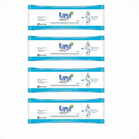 Unimed Antibakteriyel Vücut Yıkama Havlusu 50'li Paket x 4 Paket