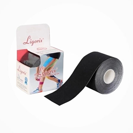 Ligorix Kinesio Ağrı (Sporcu) Bandı 5cmx5m - Siyah