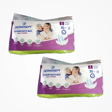 Dermosept Yetişkin Bel Bantlı Hasta Bezi (S) Small | 60 Adet (30'lu 2 Paket)