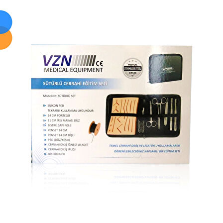 Vzn Sütürlü Cerrahi Eğitim Seti 9 Parça (Çanta Hediyeli)