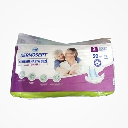 Dermosept Yetişkin Bel Bantlı Hasta Bezi (S) Small | 120 Adet (30'lu 4 Paket)