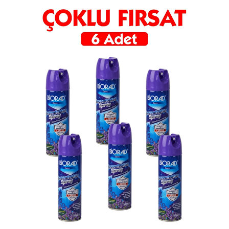 Biorad Parfümlü Dezenfektan Sprey Lavanta Kokulu 150ml - 6 Adet