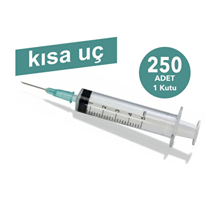 Genject 5cc Enjektör 3P (21G/16mm) Kısa İğneli Yeşil 250'li Kutu