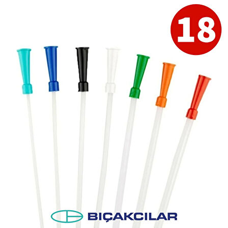 Bıçakcılar Aspirasyon Sondası No: 18 (Kırmızı) 140 Adet - 1 Kutu