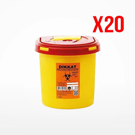 Tıbbi Atık Kovası 1,3 Lt | 20 Adet