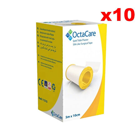 Octacare İpek Flaster 10cm x 5m - 10 Adet