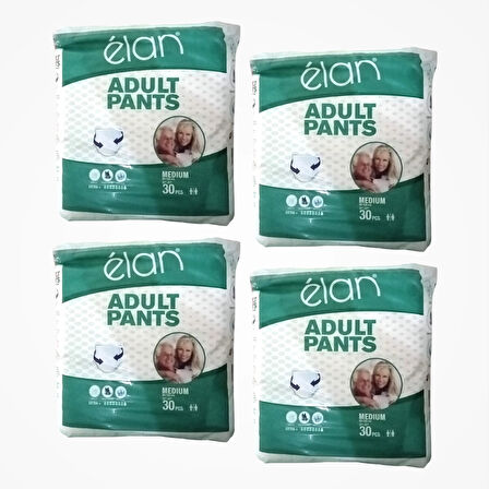 Elan Yetişkin Hasta Bezi Külotlu (M) Medium - 4 x 30'lu Paket (120 Adet)