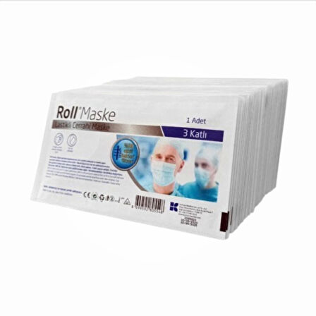 Roll Steril Maske Lastikli (3 Katlı) 50'li Kutu - 2 Kutu