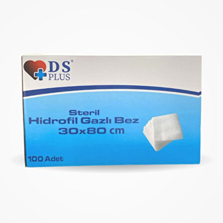 Damla Sağlık Steril Hidrofil Gazlı Bez 30x80 (2Parça) - 100'lü Kutu