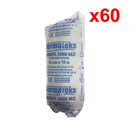 Dermateks Hidrofil Sargı Bezi 10 cm x 10m - 60 Adet - 1 Paket