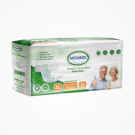 Medibox Yetişkin Bel Bantlı Hasta Bezi (XL) X Large | 60 Adet
