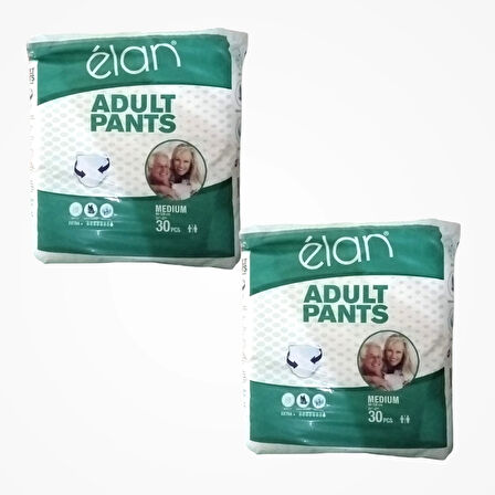 Elan Yetişkin Hasta Bezi Külotlu (M) Medium - 2 x 30'lu Paket (60 Adet)