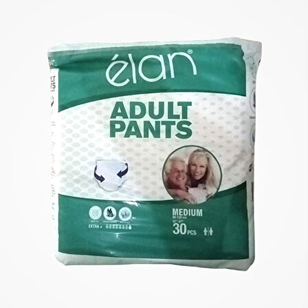 Elan Yetişkin Hasta Bezi Külotlu (M) Medium - 2 x 30'lu Paket (60 Adet)
