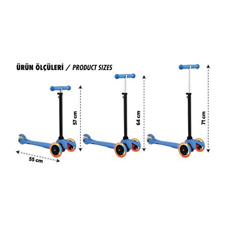 Mini Twister Led Işıklı 3 Teker Çocuk Scooter