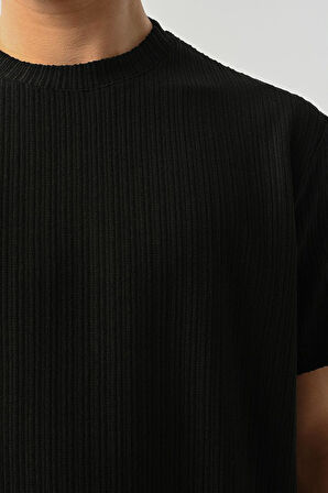 Bisiklet Yaka Dokulu Erkek T-Shirt